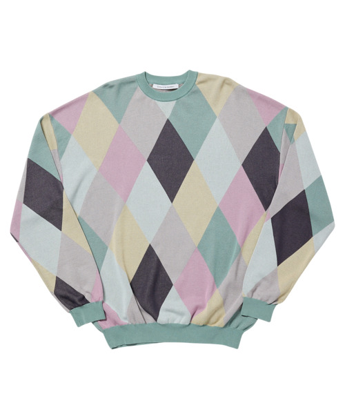 SIX COLOR W JQD ARGYLE KNIT PULLOVER 詳細画像 MIX 1