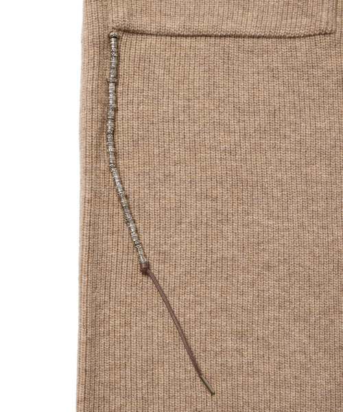 BEADS FRINGED KNIT PANTS 詳細画像 BEIGE 3
